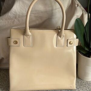 Vintage Gucci Beige Leather Tote Bag with Strap
